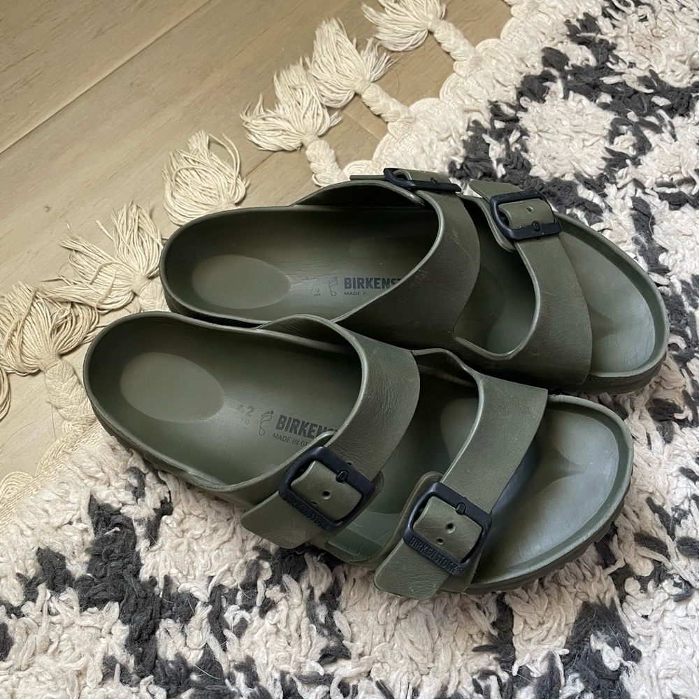 Birkenstock Men’s 42 PVA Olive Green Made in Germany Slide Sandal